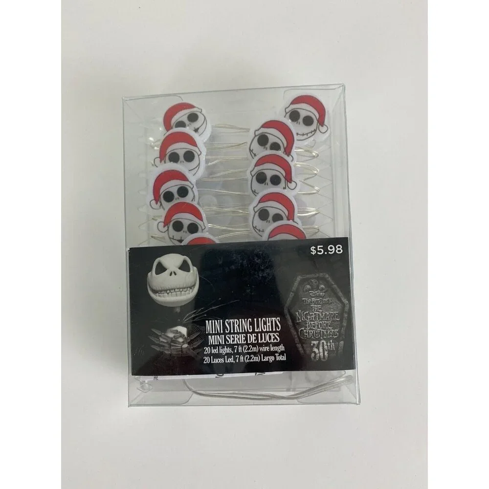 New Jack Skellington Nightmare Before Christmas Mini String Lights 7' LED Lights